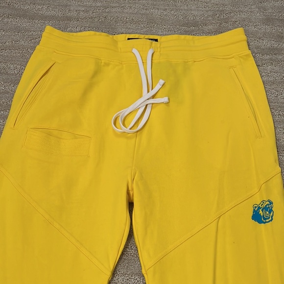 HUSTLE GANG men’s aslan pant cyber yellow with pockets. Size 3XL - Picture 2 of 12